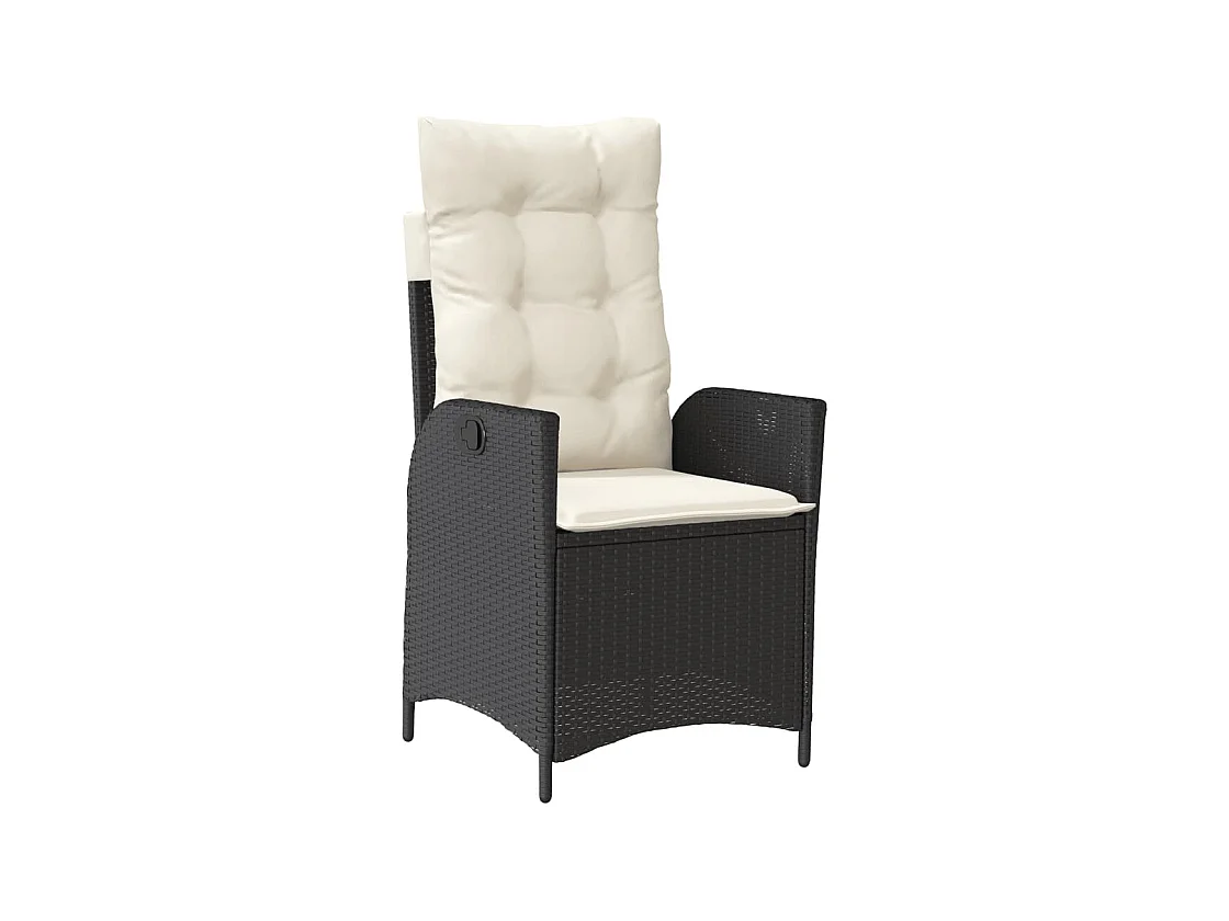 Chattanooga  Set de comedor de jardín 9 pzas y cojines ratán sintético negro
