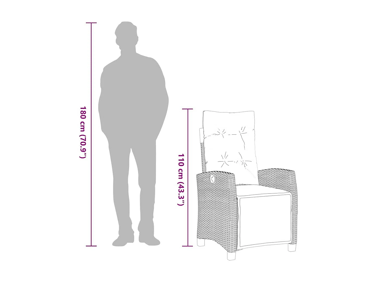 Igmar  Ensemble à manger de jardin et coussins 9 pcs gris clair rotin