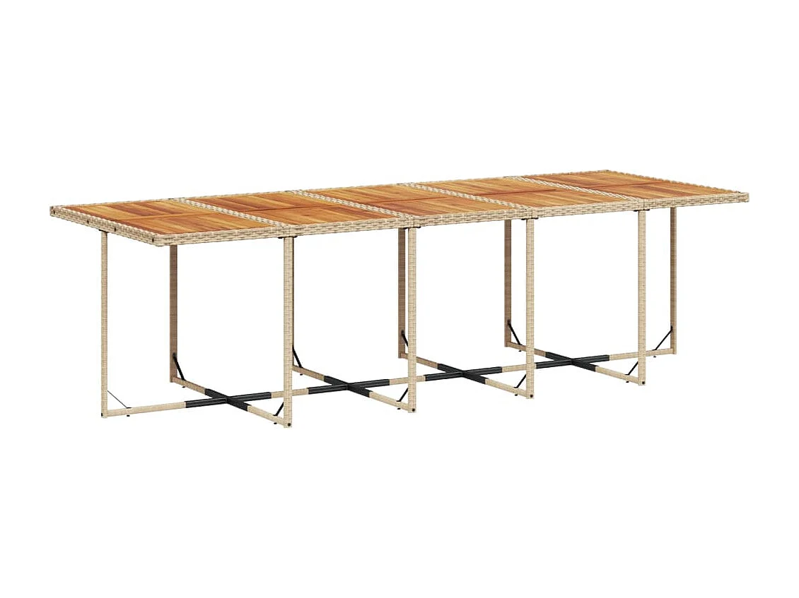 Sener  Ensemble à manger de jardin et coussins 11 pcs beige poly rotin