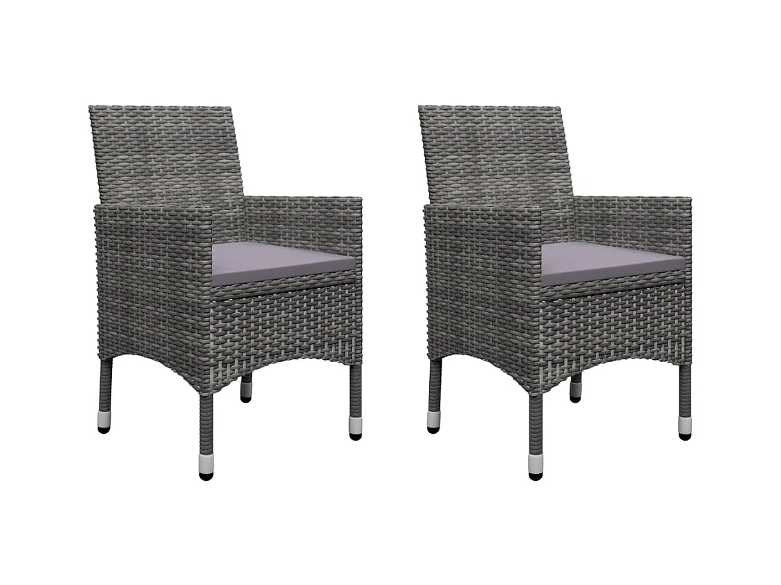 Claire-Célina  Ensemble à manger de jardin 3 pcs Gris