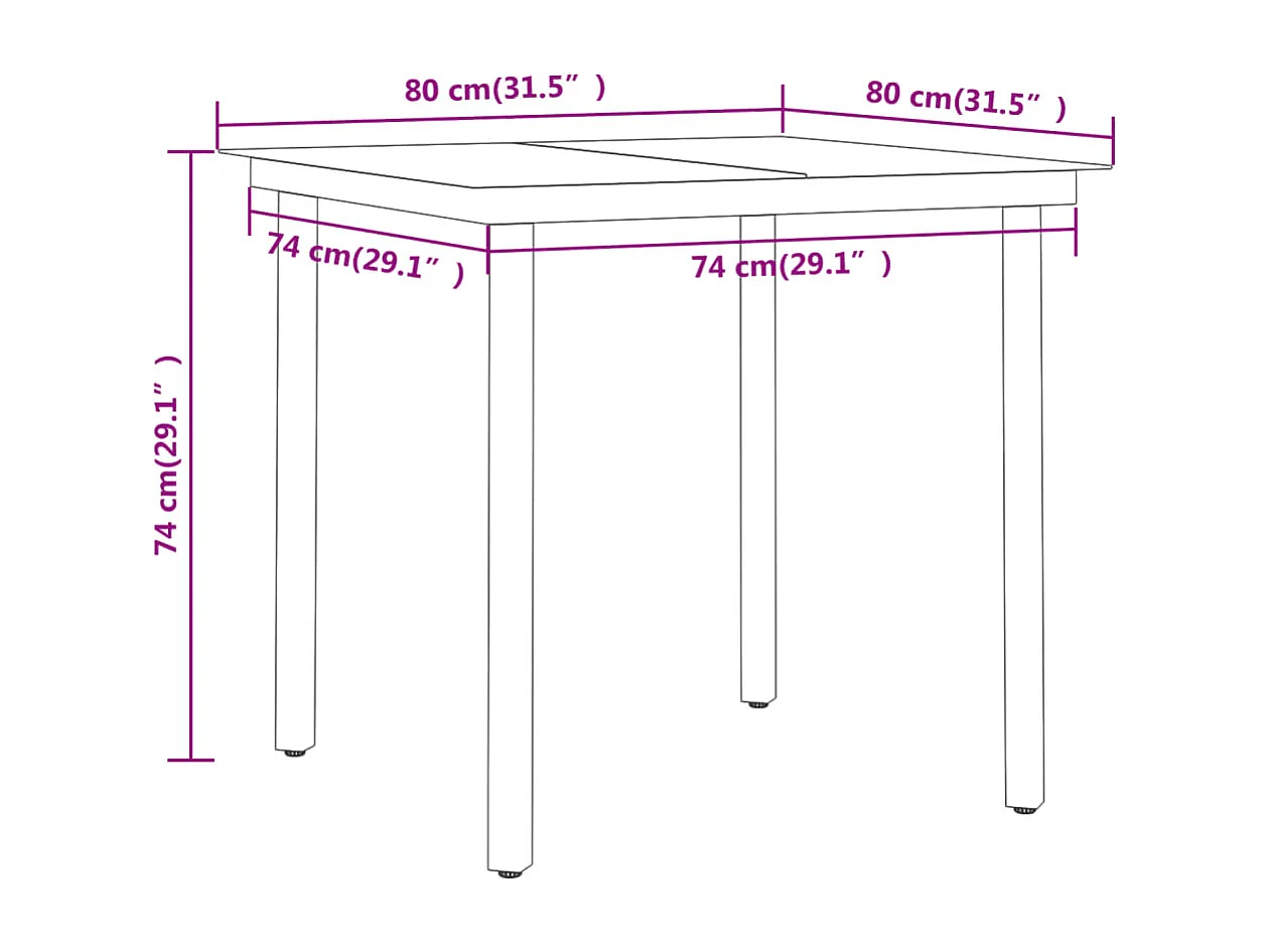 Prolenta Premium -  Juego de comedor para jardín 5 piezas negro