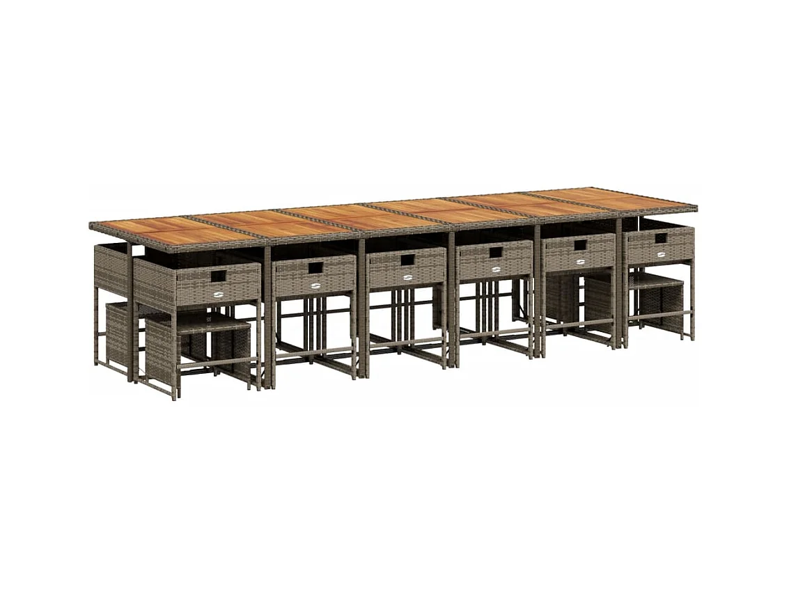 Kirkland  Ensemble à manger de jardin 17 pcs et coussins résine tressée