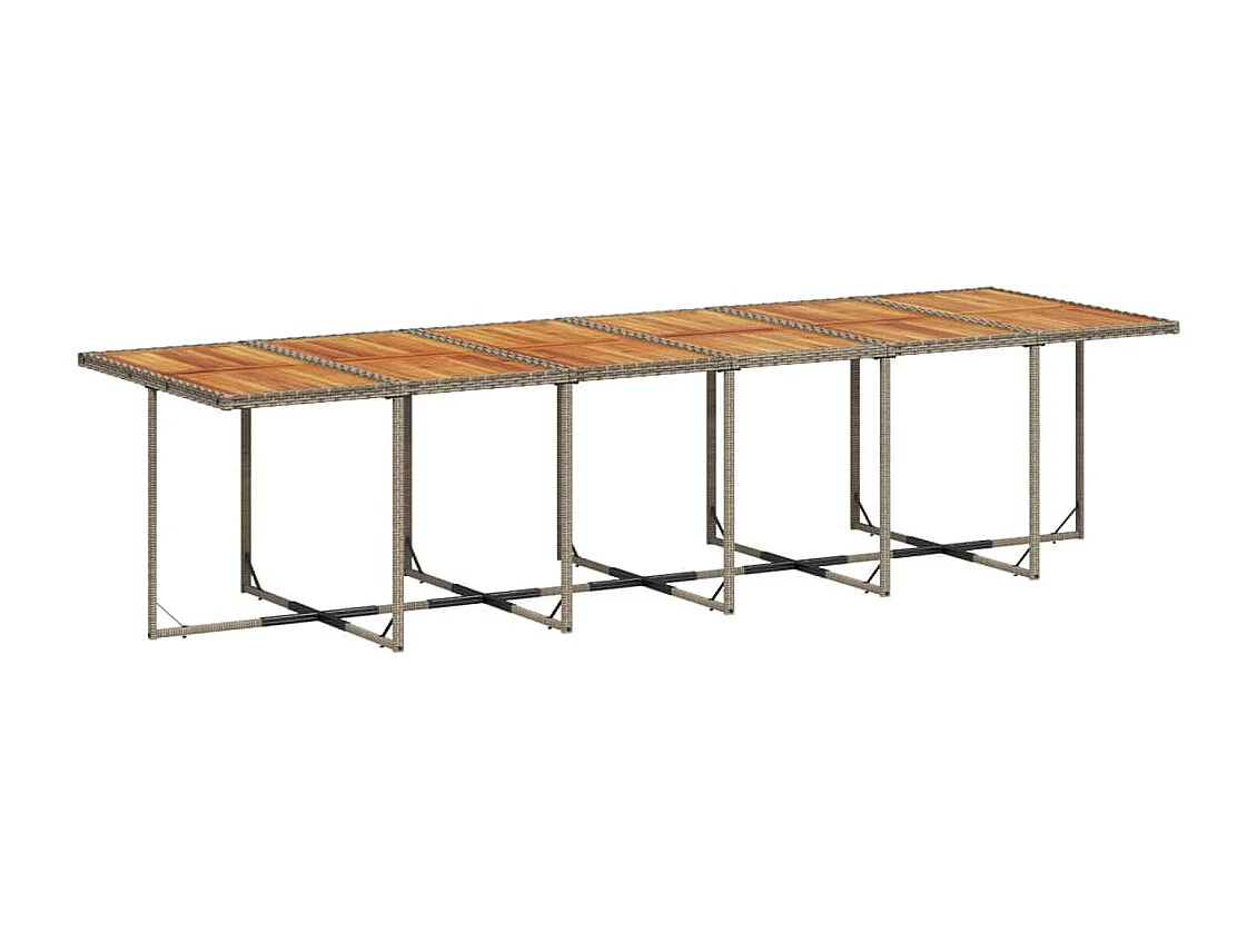 Kirkland  Set comedor de jardín 17 pzas y cojines ratán sintético gris