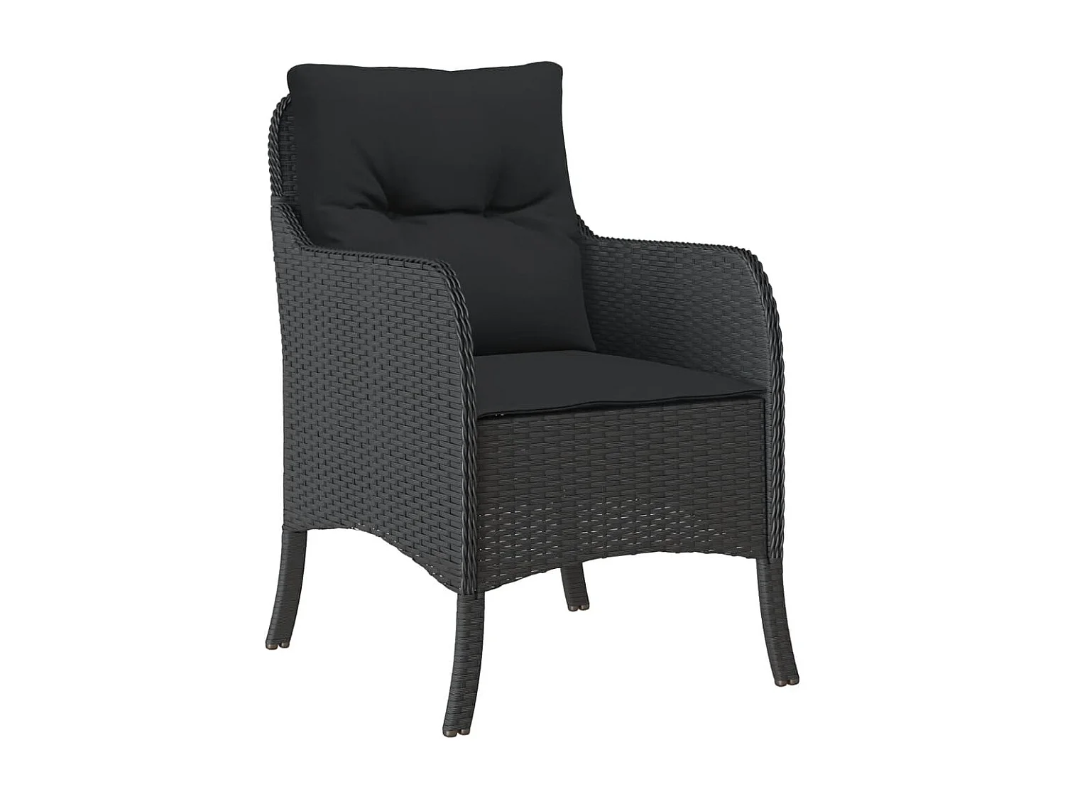 Marco Gianluca  Ensemble à manger de jardin coussins 5pcs Noir Résine tressée