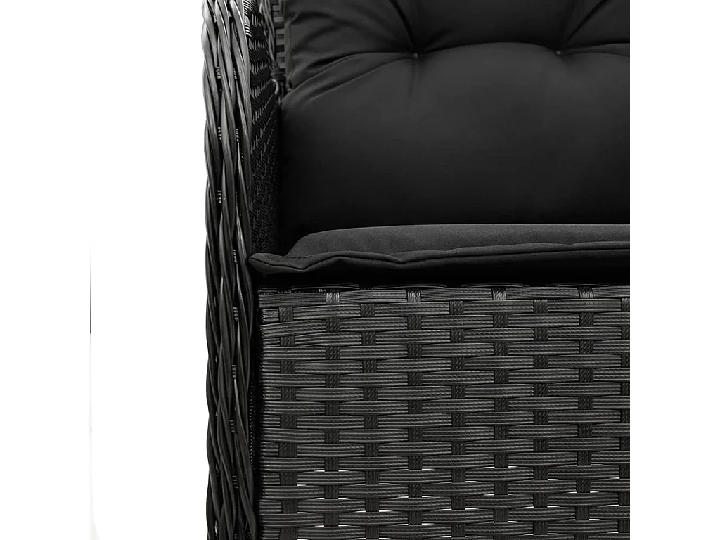 Marco Gianluca  Ensemble à manger de jardin coussins 5pcs Noir Résine tressée