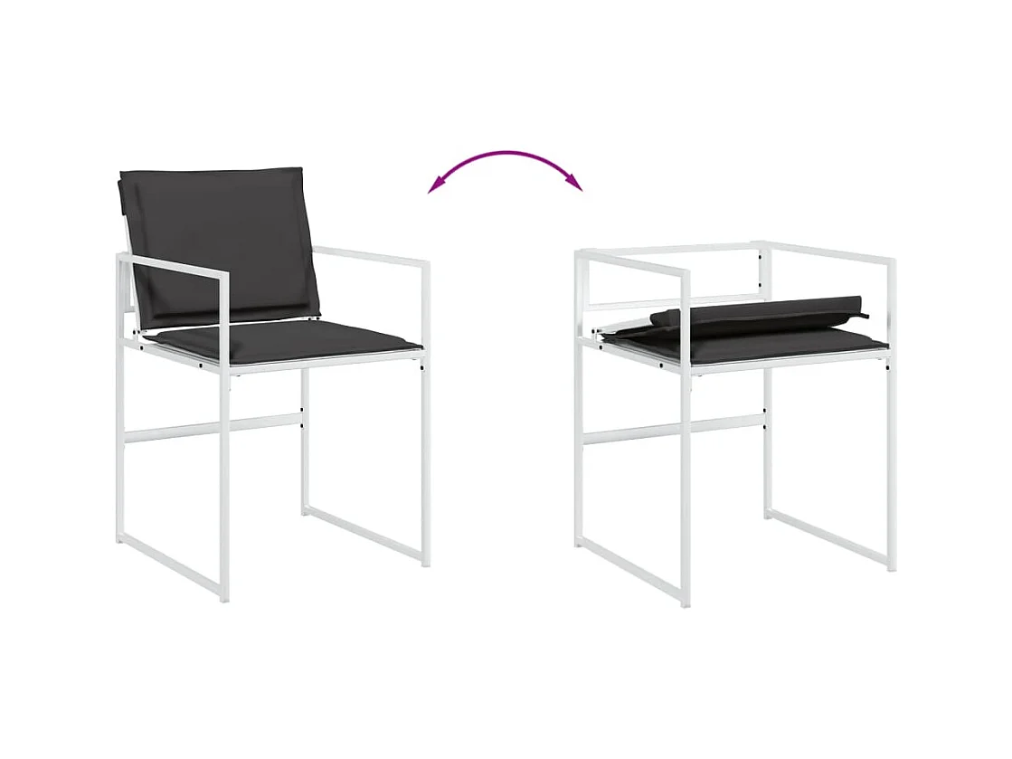 Dunkitt  Ensemble à manger de jardin avec coussins 17pcs blanc textilène