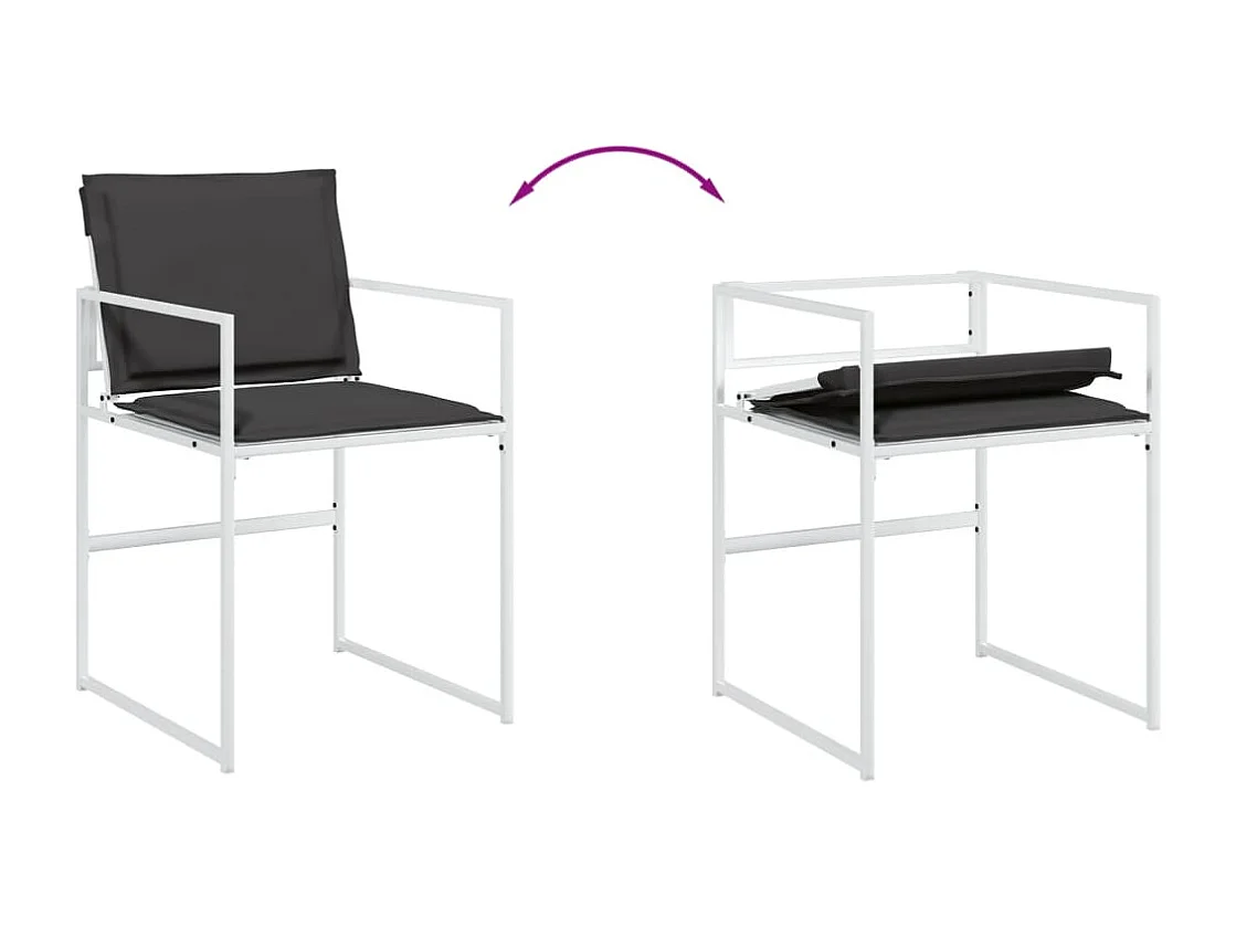 Dunkitt  Ensemble à manger de jardin avec coussins 17pcs blanc textilène