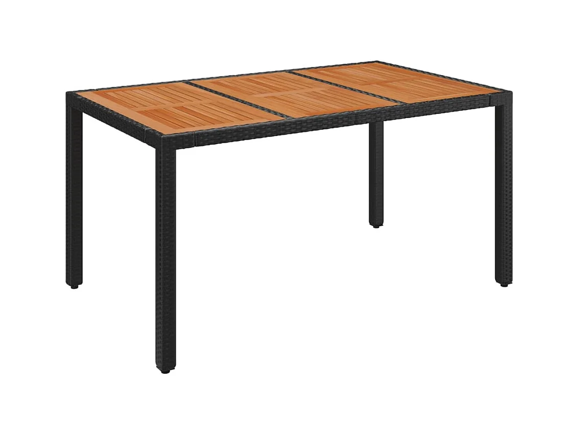 Afragola  Ensemble à manger de jardin coussins 7pcs Noir Résine tressée