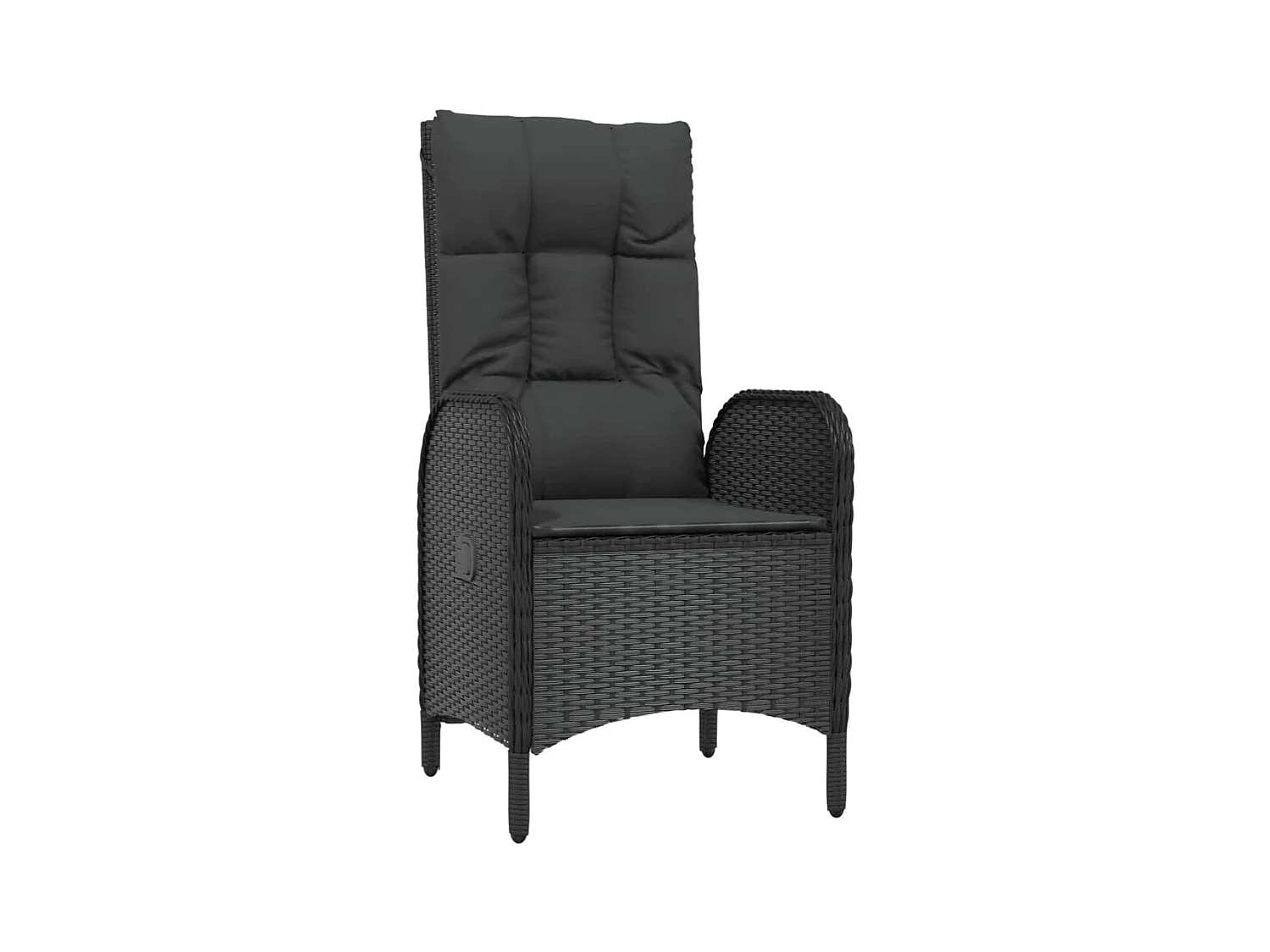 Afragola  Ensemble à manger de jardin coussins 7pcs Noir Résine tressée