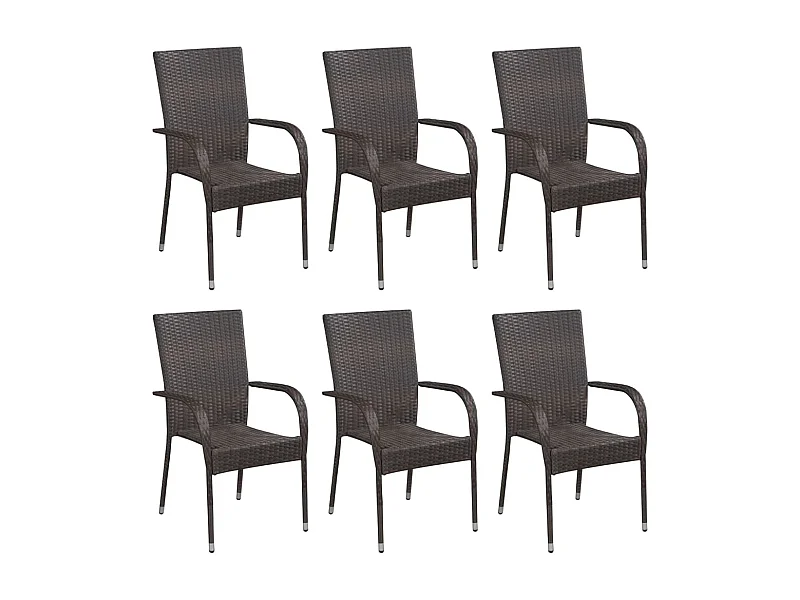 Asli  Ensemble à manger de jardin 7 pcs Marron