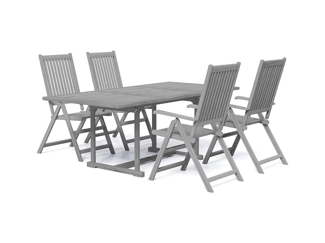 Dylrik  Ensemble à manger de jardin 5 pcs Bois d'acacia massif