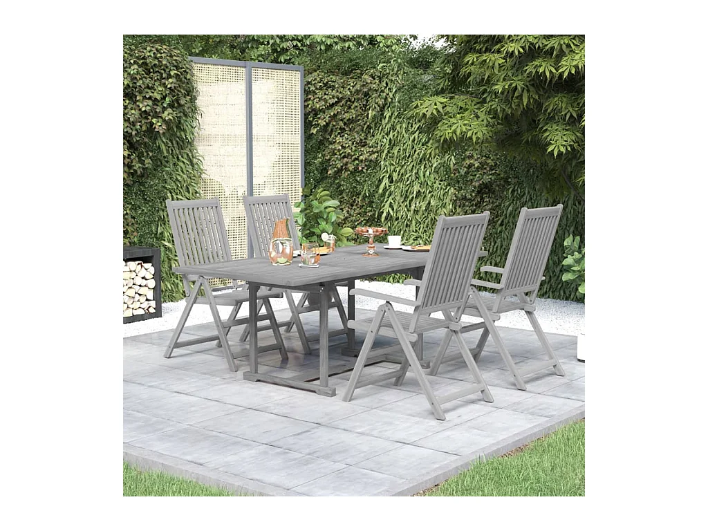 Dylrik  Ensemble à manger de jardin 5 pcs Bois d'acacia massif