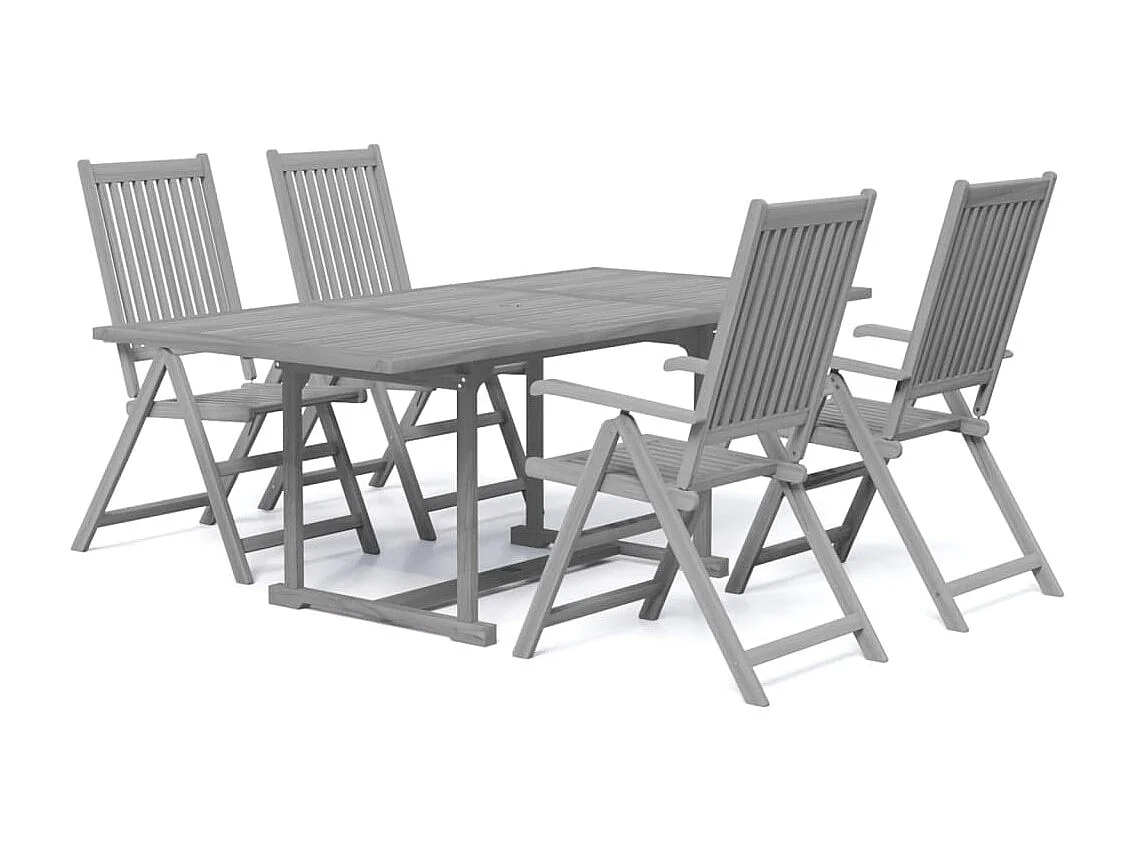 Dylrik  Ensemble à manger de jardin 5 pcs Bois d'acacia massif