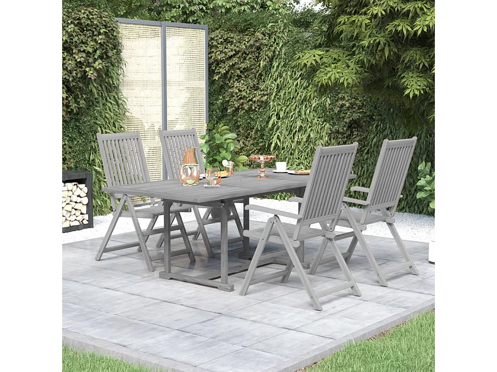 Dylrik  Ensemble à manger de jardin 5 pcs Bois d'acacia massif