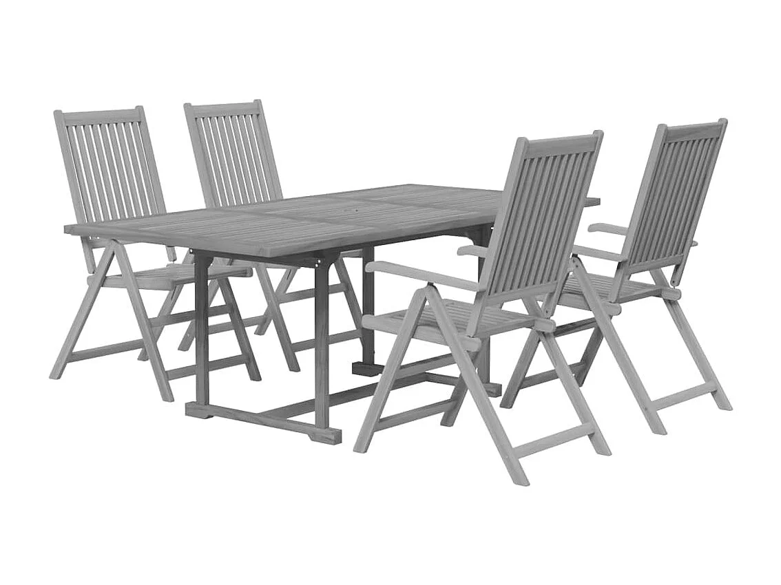 Dylrik  Ensemble à manger de jardin 5 pcs Bois d'acacia massif