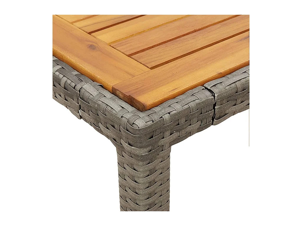 Tore  Ensemble à manger de jardin et coussins 7 pcs gris rotin