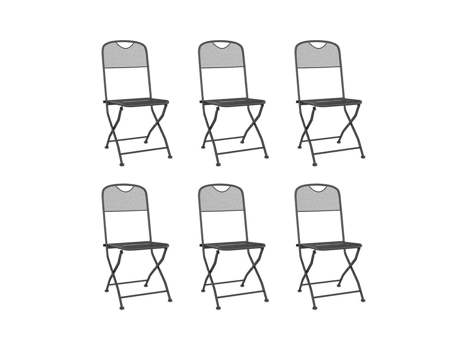 Luan  Ensemble à manger de jardin 7 pcs anthracite métal maille