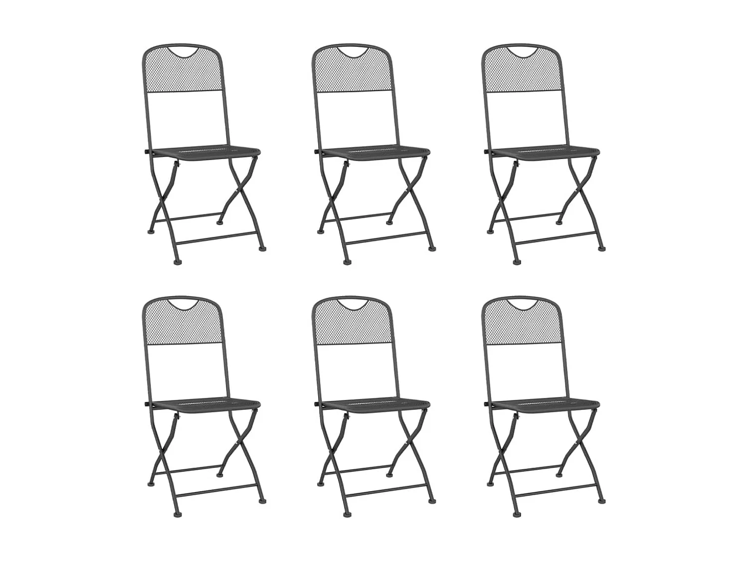 Luan  Ensemble à manger de jardin 7 pcs anthracite métal maille