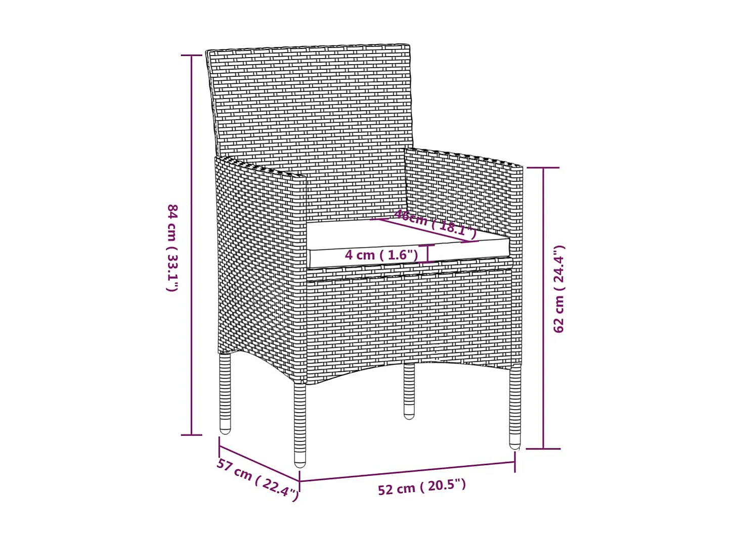 Hillsboro  Juego de comedor de jardín 7 piezas con cojines beige y negro