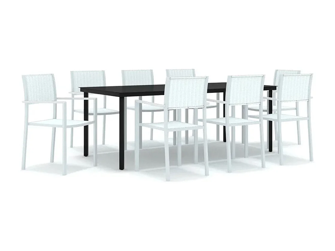 Ullira  Ensemble à manger de jardin 9 pcs Blanc