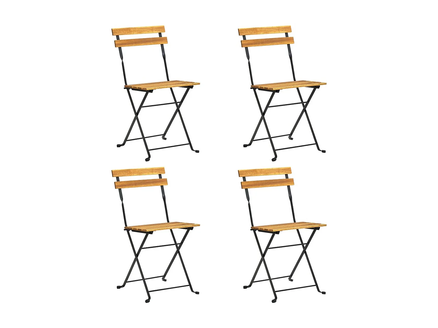 Drowes  Ensemble à manger d'extérieur pliable 5pcs Bois d'acacia solide