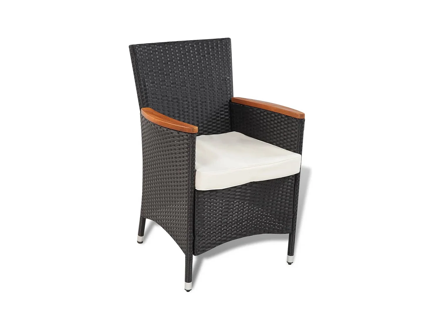 Valdese  5-delige Tuinset met kussens poly rattan zwart