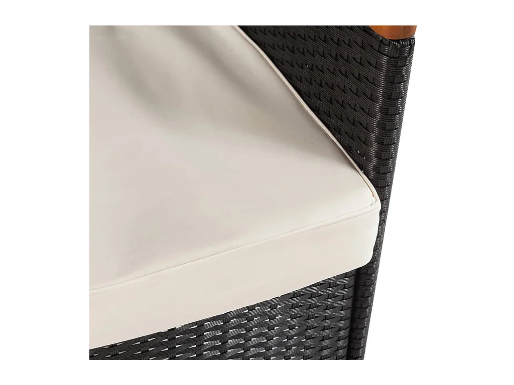 Valdese  5-delige Tuinset met kussens poly rattan zwart