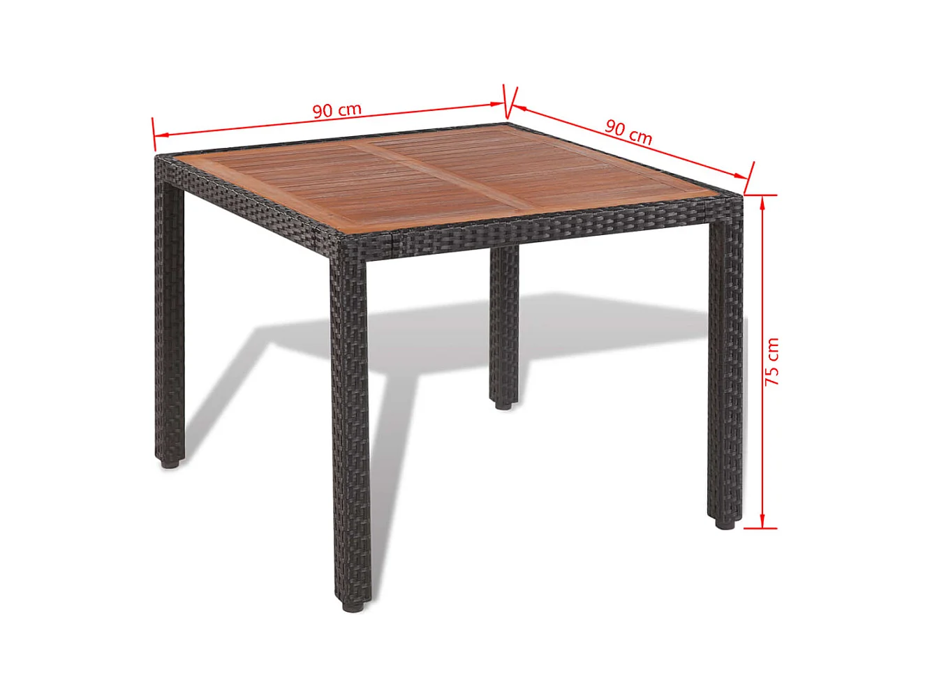 Valdese  5-delige Tuinset met kussens poly rattan zwart