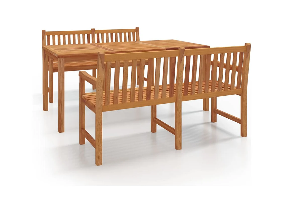 Reese  Ensemble à manger de jardin 3 pcs Bois de teck massif