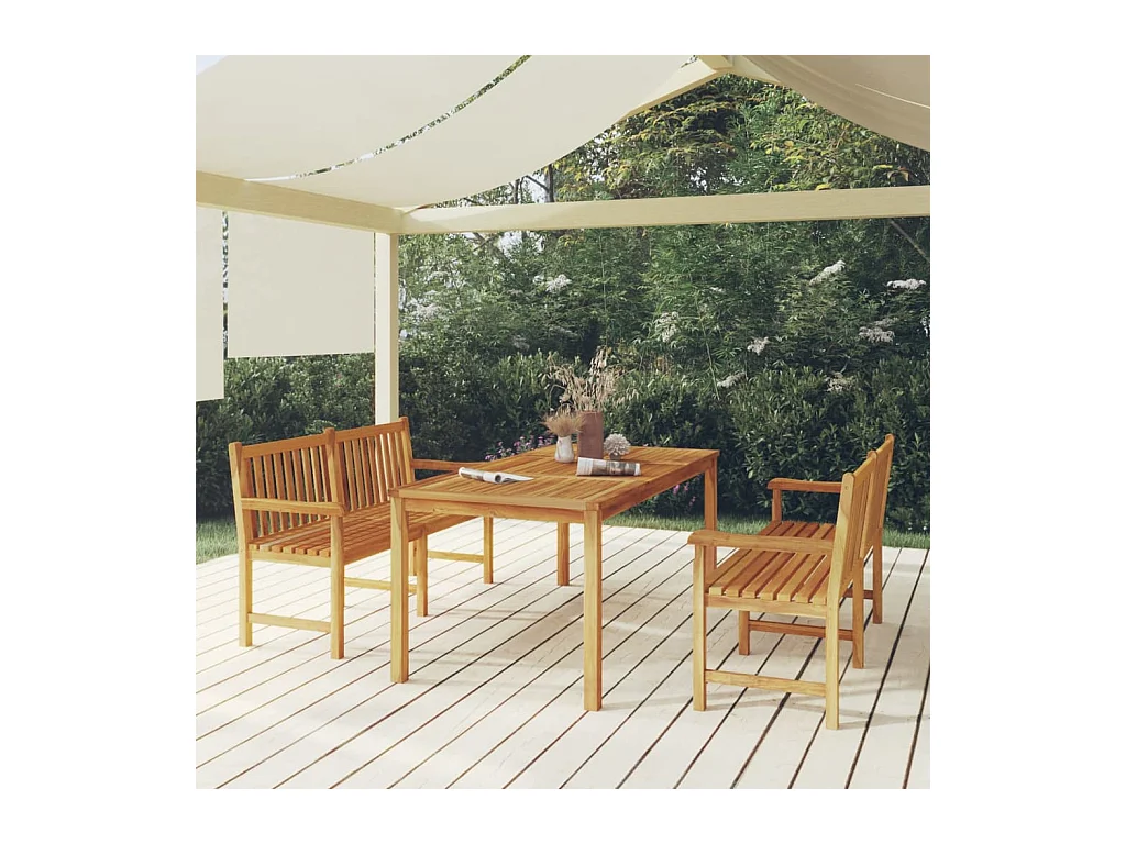 Reese  Ensemble à manger de jardin 3 pcs Bois de teck massif