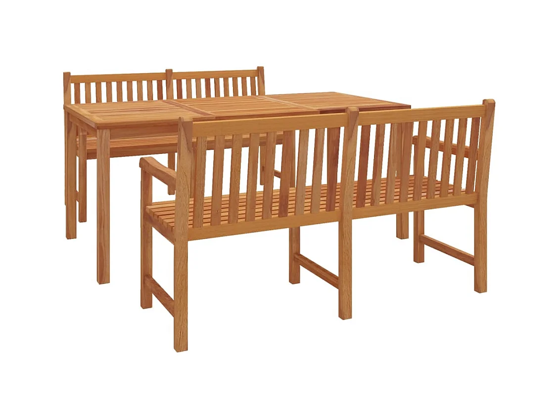 Reese  Ensemble à manger de jardin 3 pcs Bois de teck massif