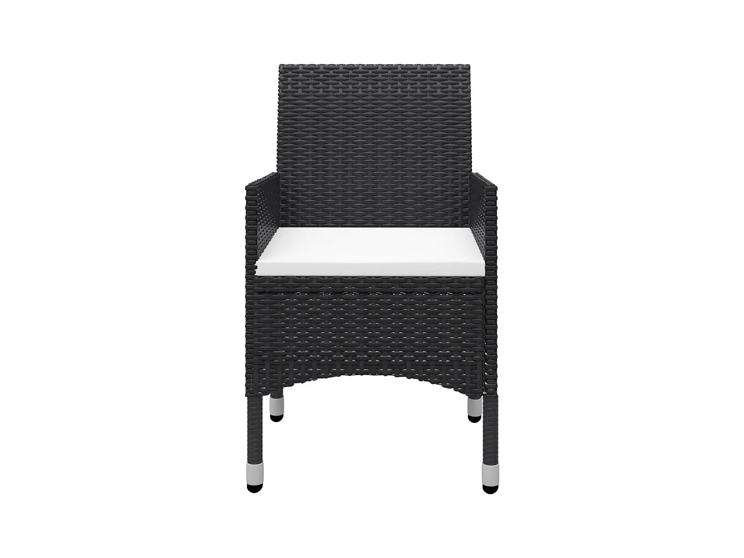 Benine  Ensemble à manger de jardin 5 pcs Noir