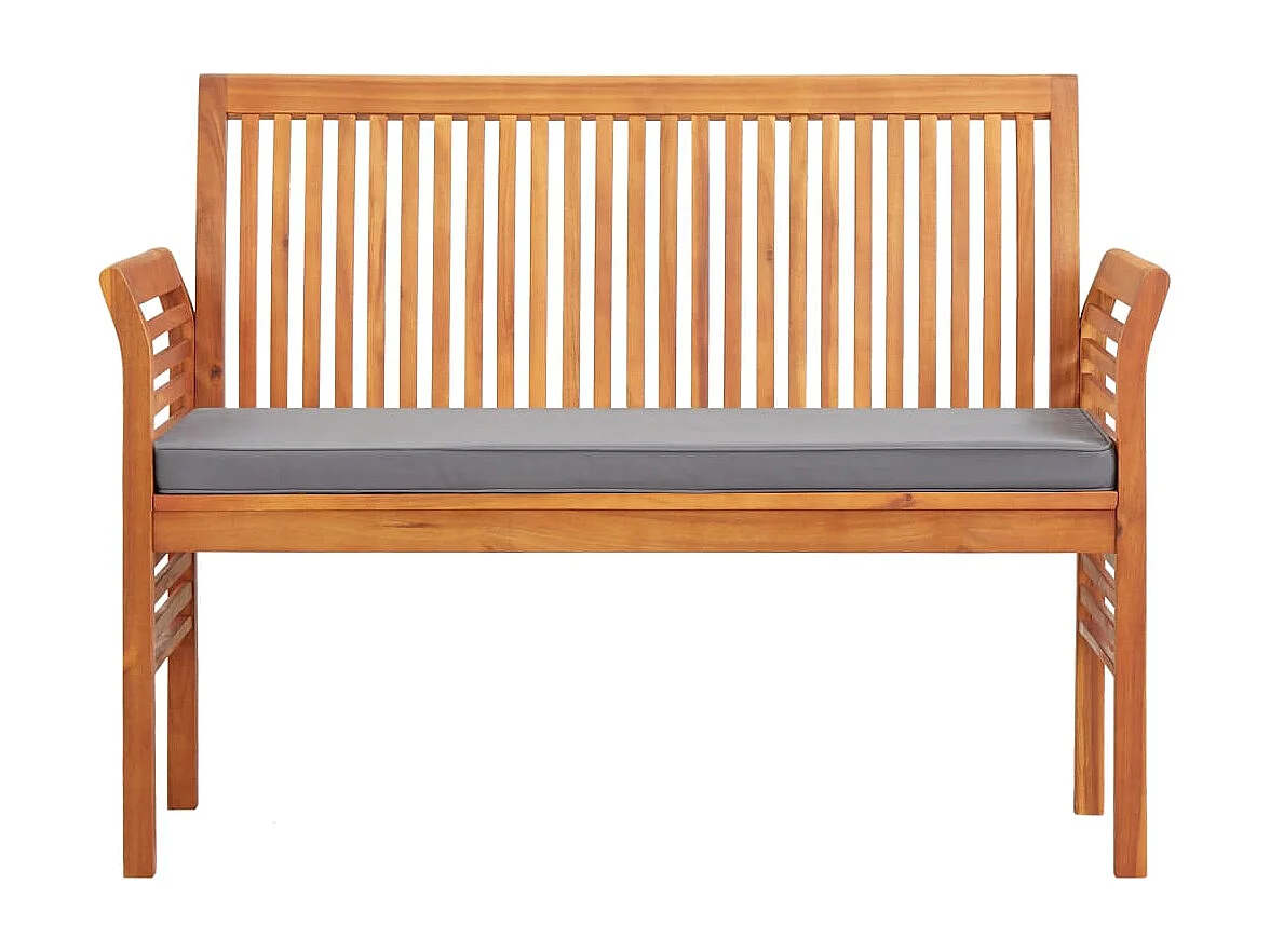 Bourges  Ensemble à manger d'extérieur 3 pcs et coussins Acacia solide