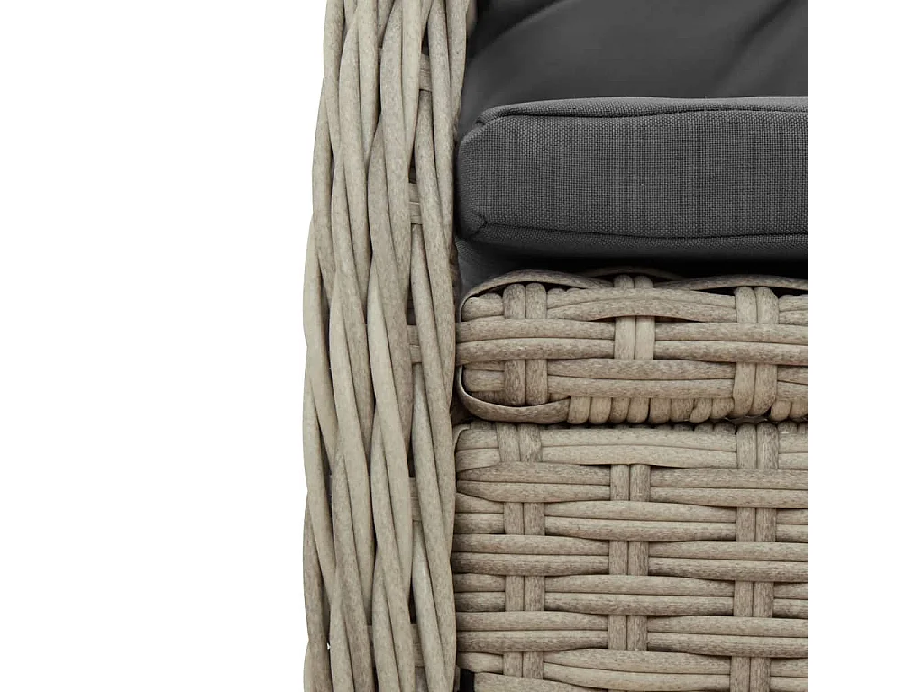 Garden Furniture -  Ensemble à manger de jardin et coussins 5 pcs gris clair rotin