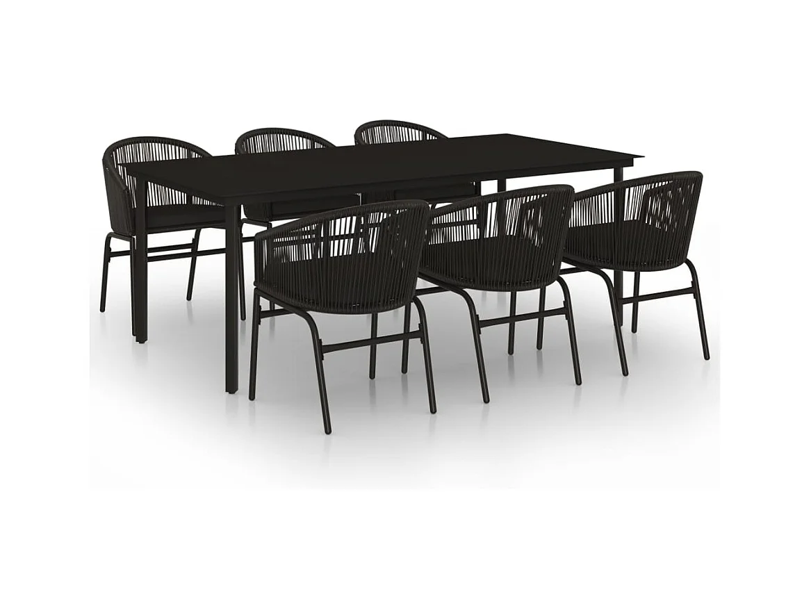 Florentin  7-delige Tuinset zwart