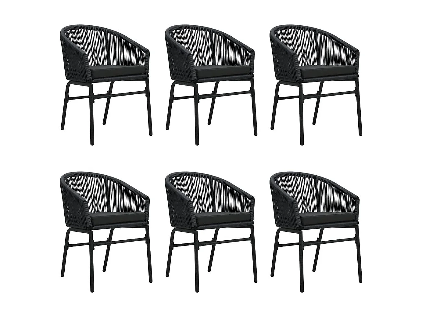 Florentin  Ensemble à manger de jardin 7 pcs Noir