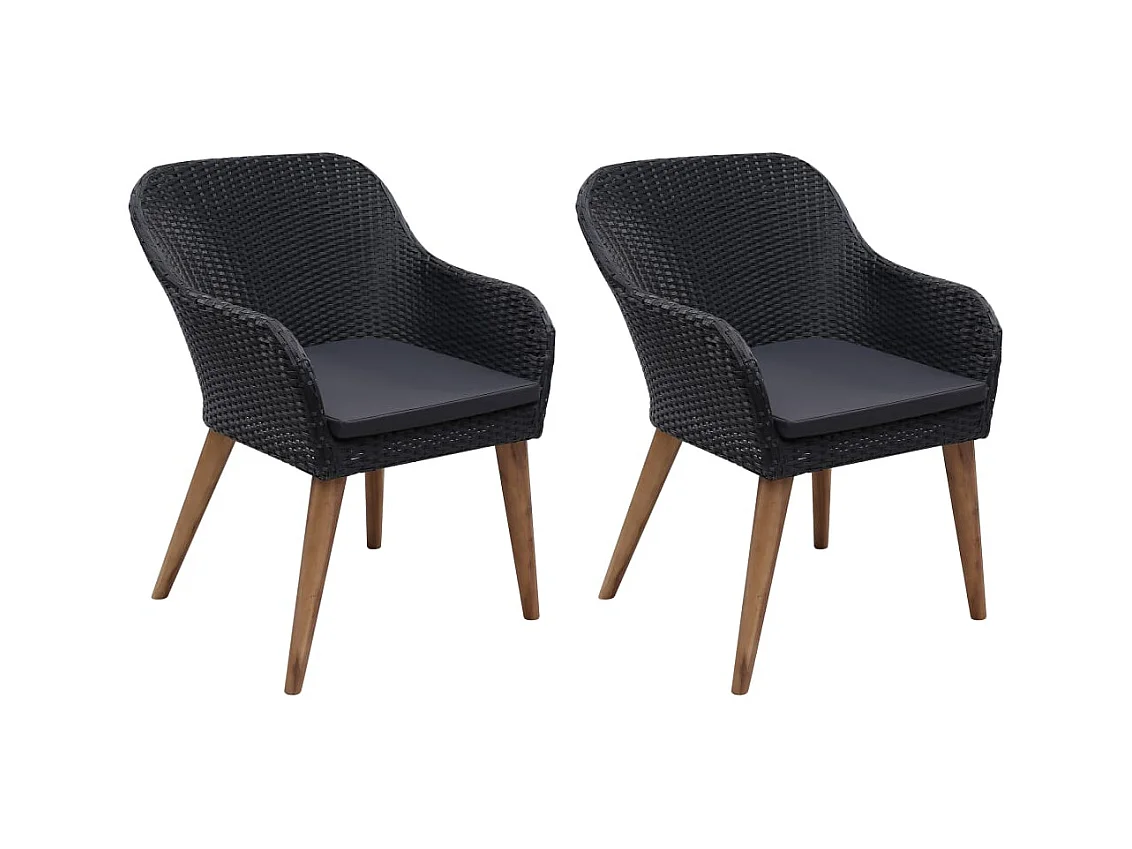 Garden Furniture -  Ensemble à manger de jardin 3 pcs Noir