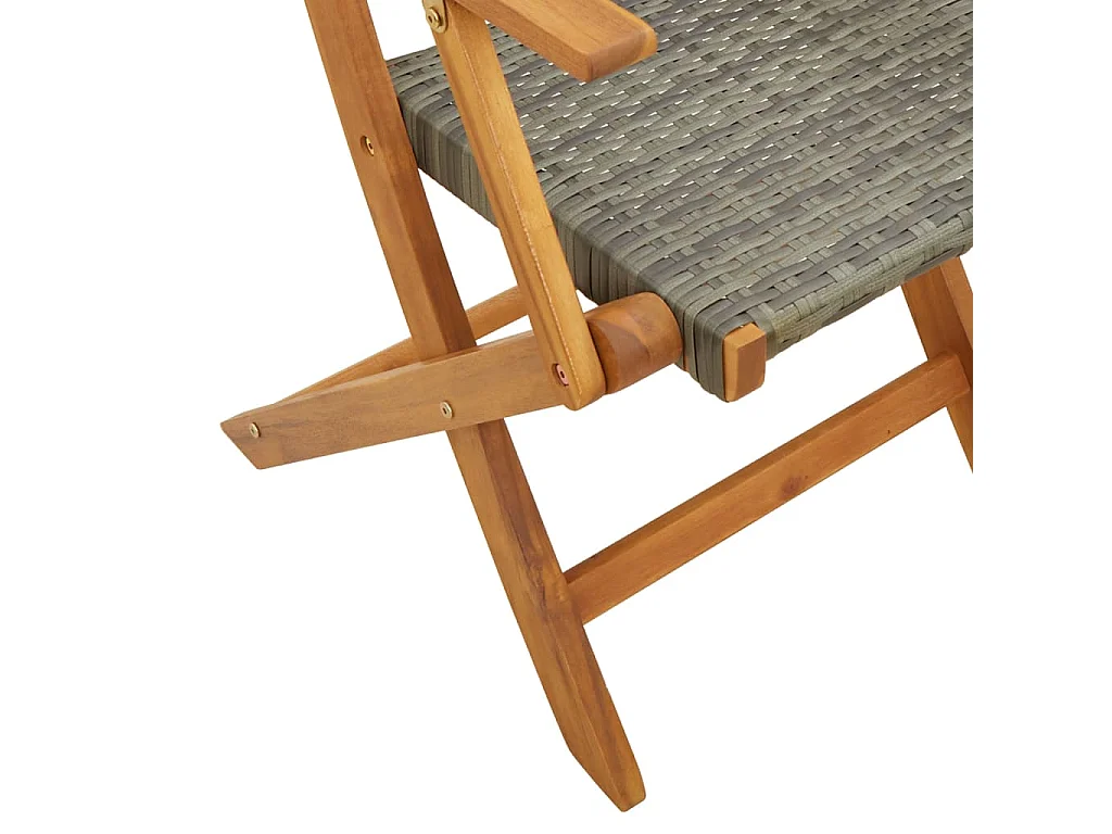 Jacques-Paul-Francis  7-delige Tuinset poly rattan en massief hout grijs