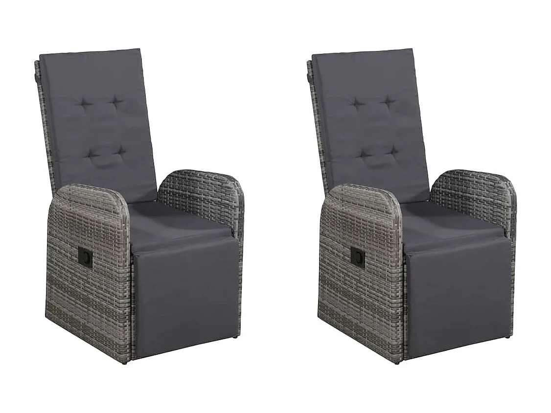 Qalren  Ensemble à manger de jardin 5 pcs Gris