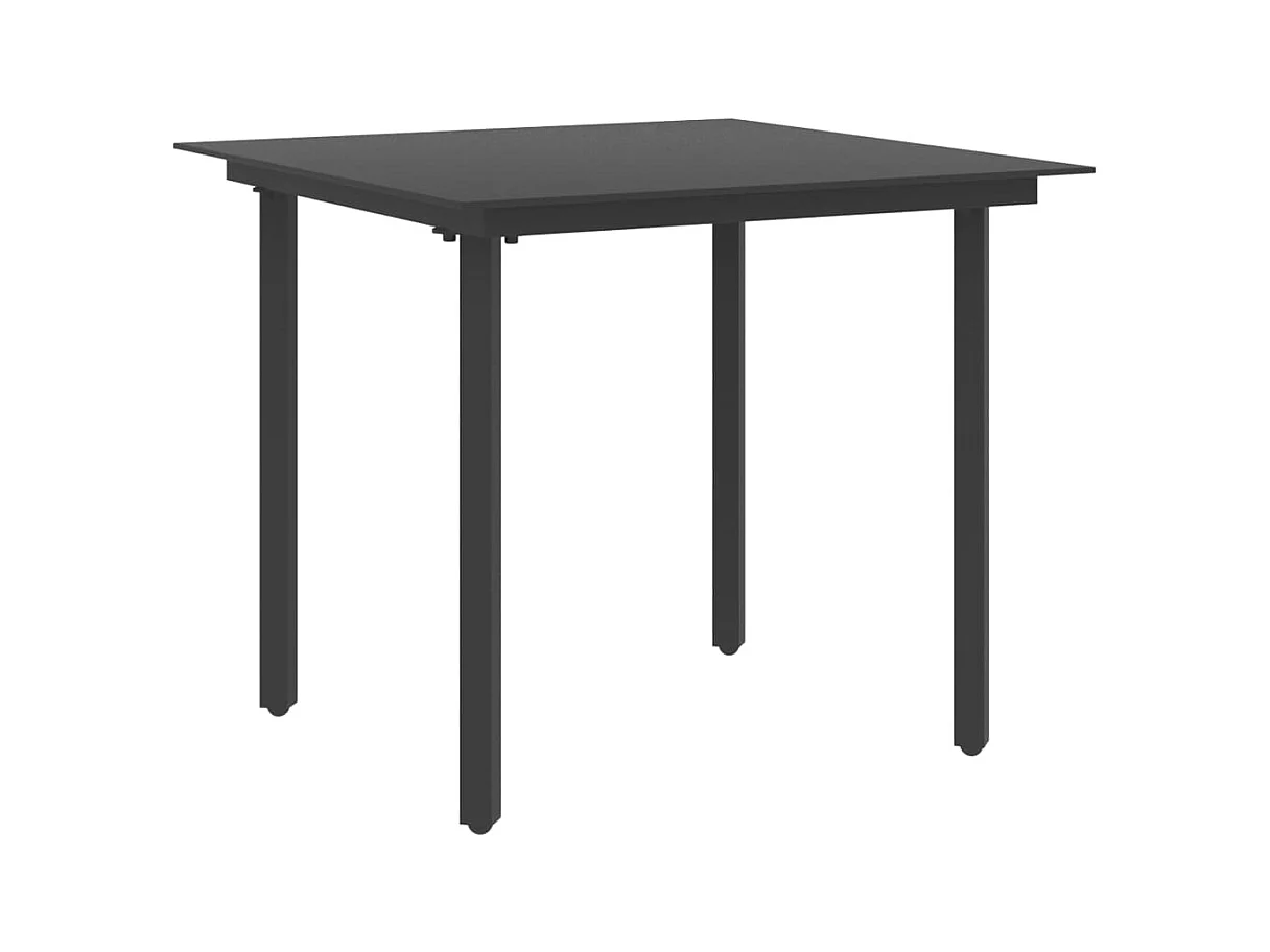 Fyrdar  Ensemble à manger de jardin 3 pcs PVC résine tressée noir