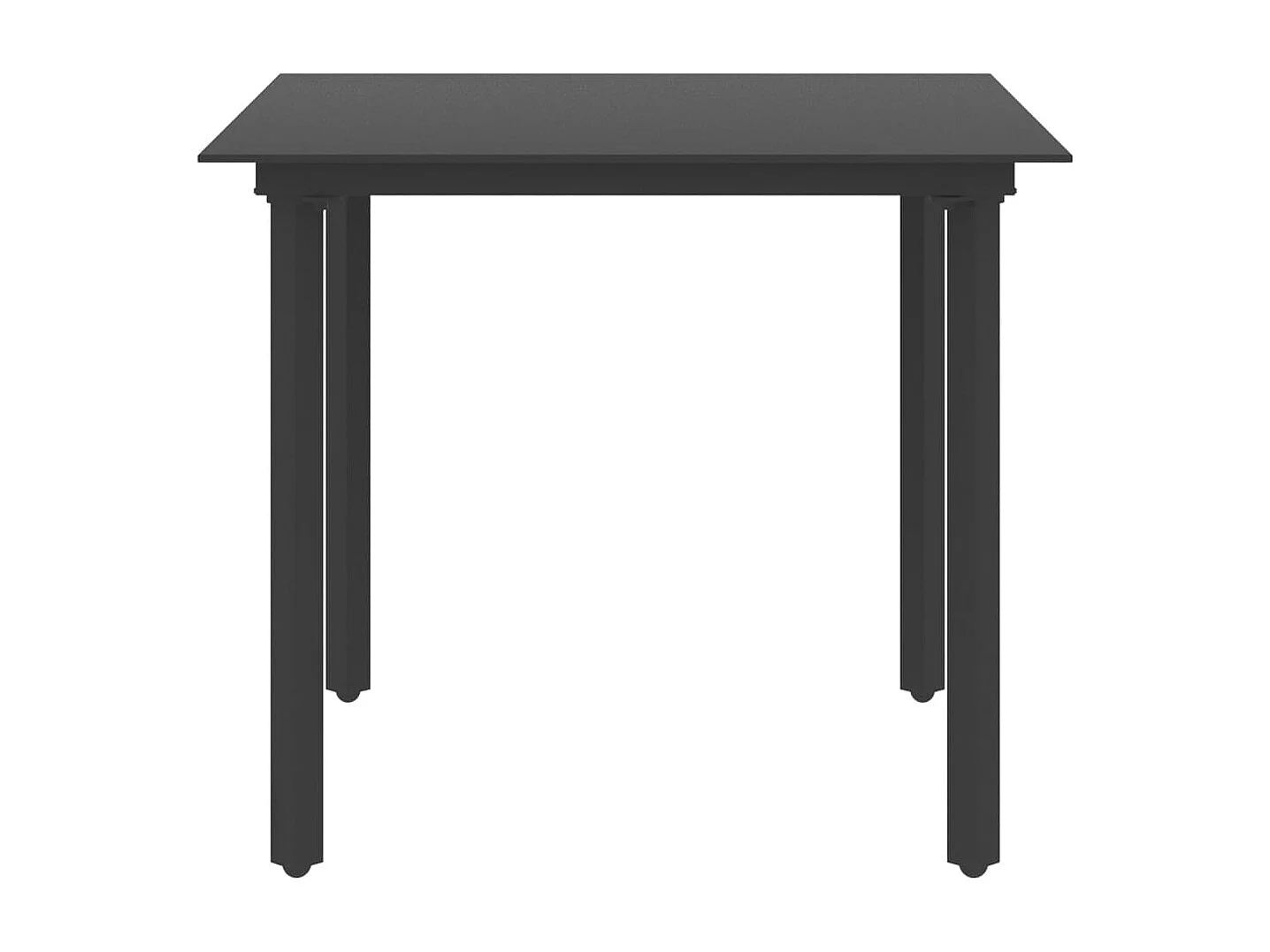 Fyrdar  Set de comedor de jardín de 3 piezas PVC ratán negro