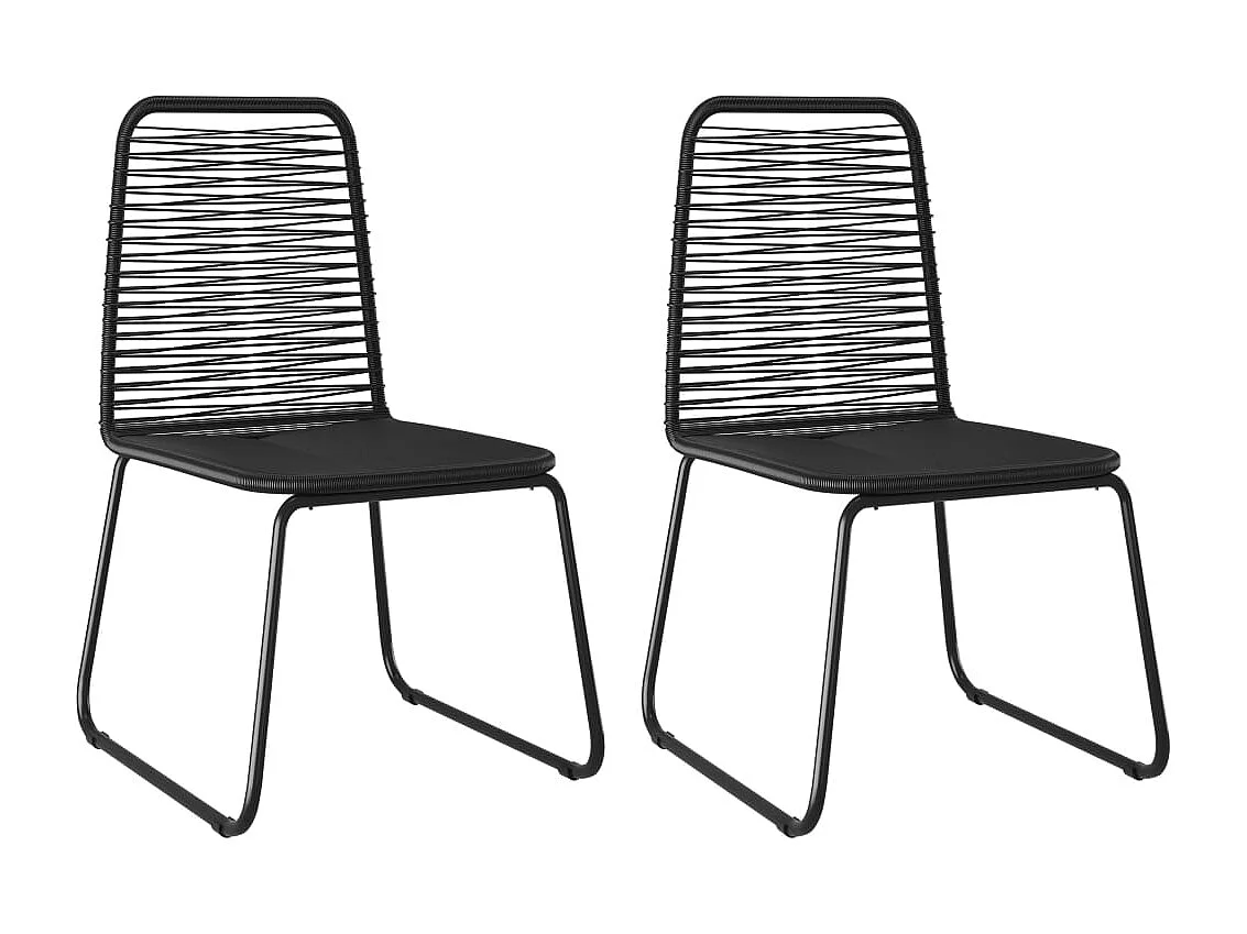 Fyrdar  Set de comedor de jardín de 3 piezas PVC ratán negro