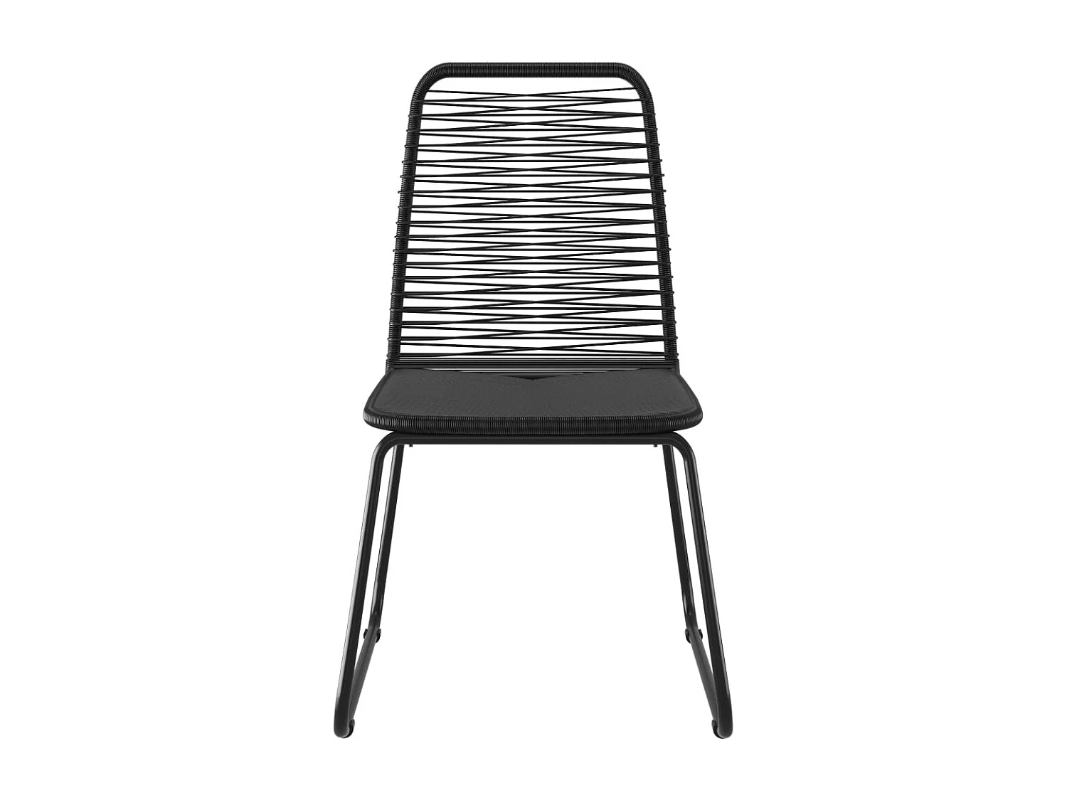 Fyrdar  Set de comedor de jardín de 3 piezas PVC ratán negro