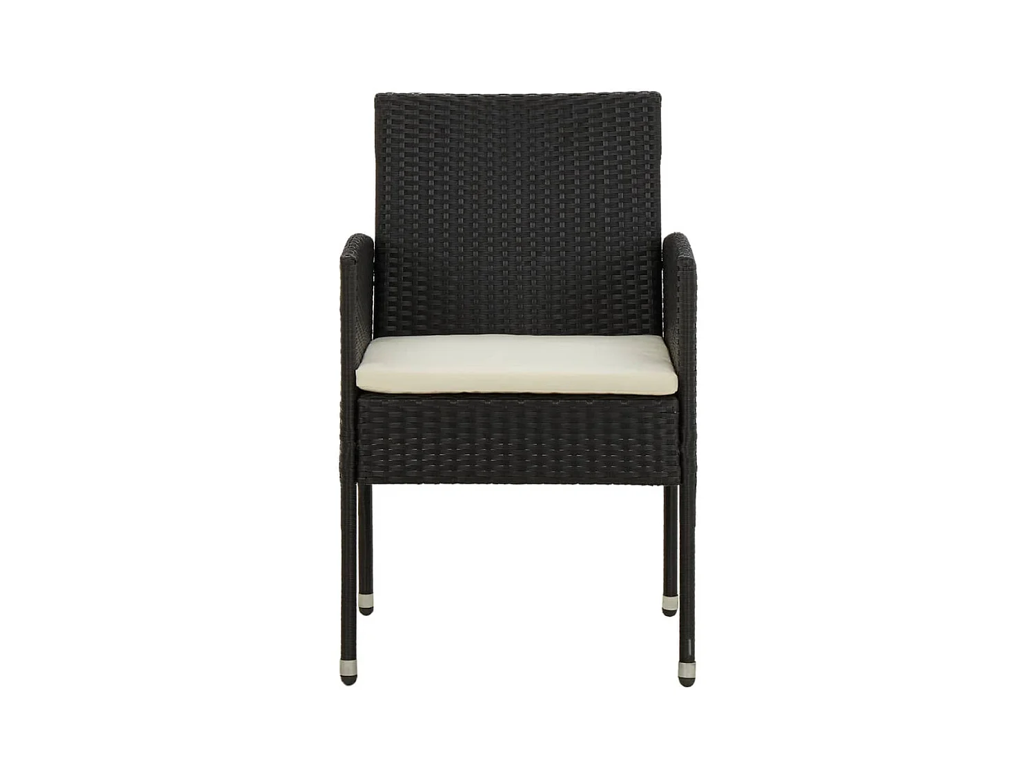 Georgetown idaXL Juego de comedor de jardín 9 piezas ratán sintético negro