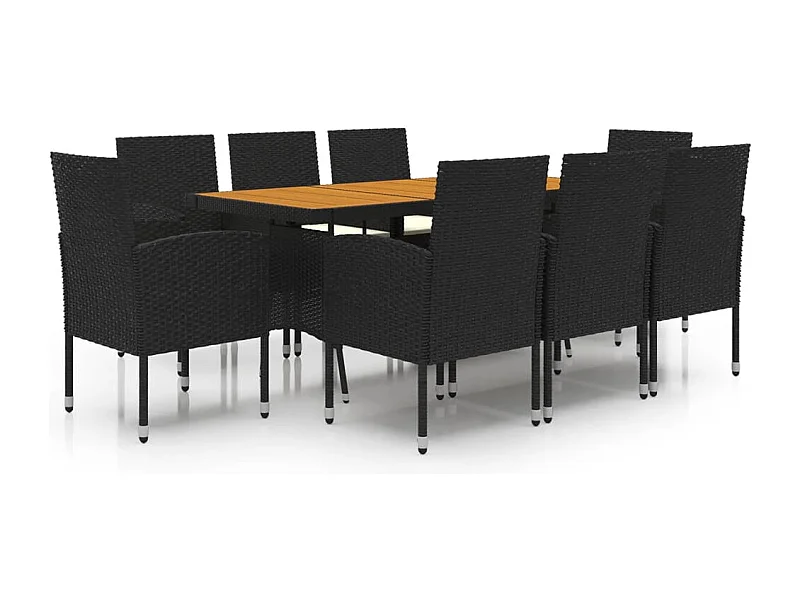 Georgetown  9-delige Tuinset poly rattan zwart