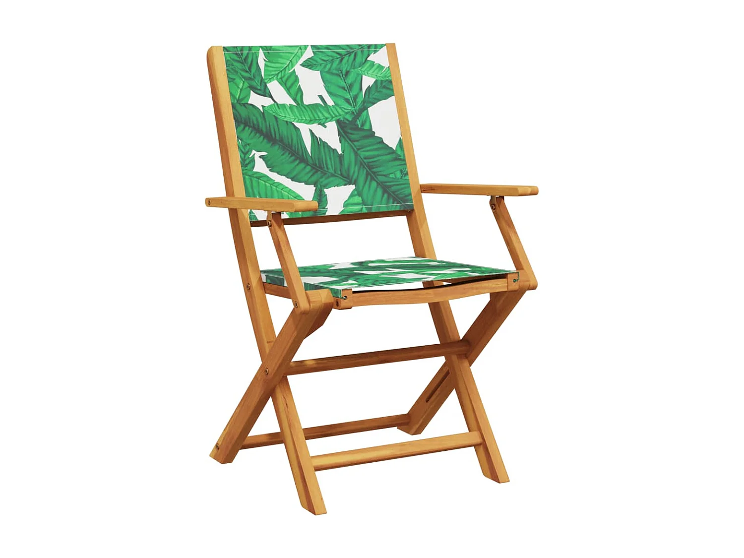China Grove  Ensemble à manger de jardin 5 pcs motif de feuilles tissu bois
