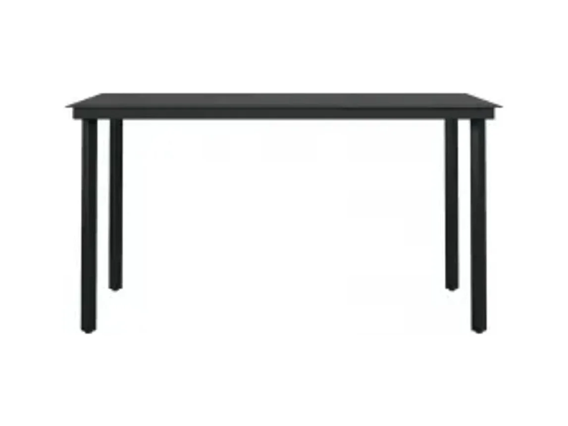 Union  Ensemble à manger de jardin avec coussins 7 pcs Noir