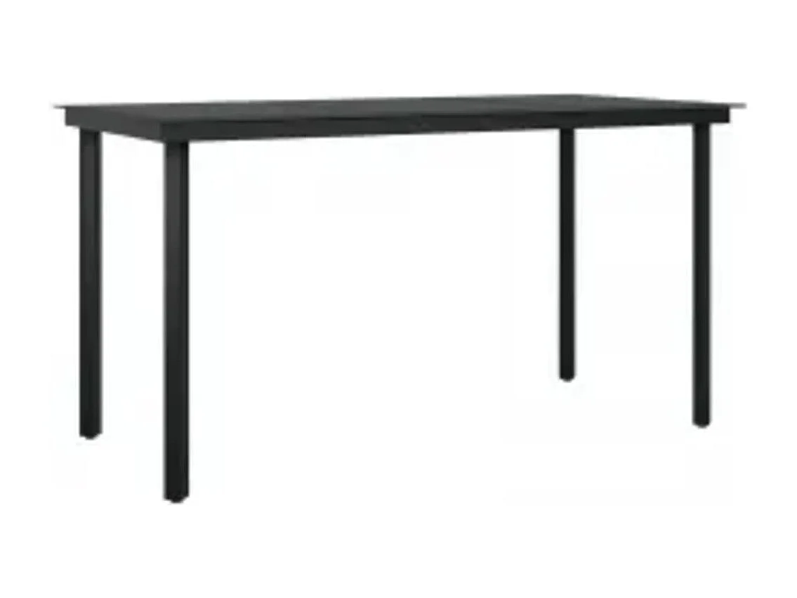 Union  Ensemble à manger de jardin avec coussins 7 pcs Noir