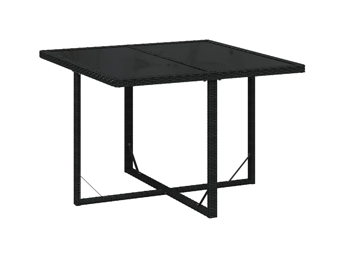 Hugo  Ensemble à manger de jardin coussins 9pcs Résine tressée Noir