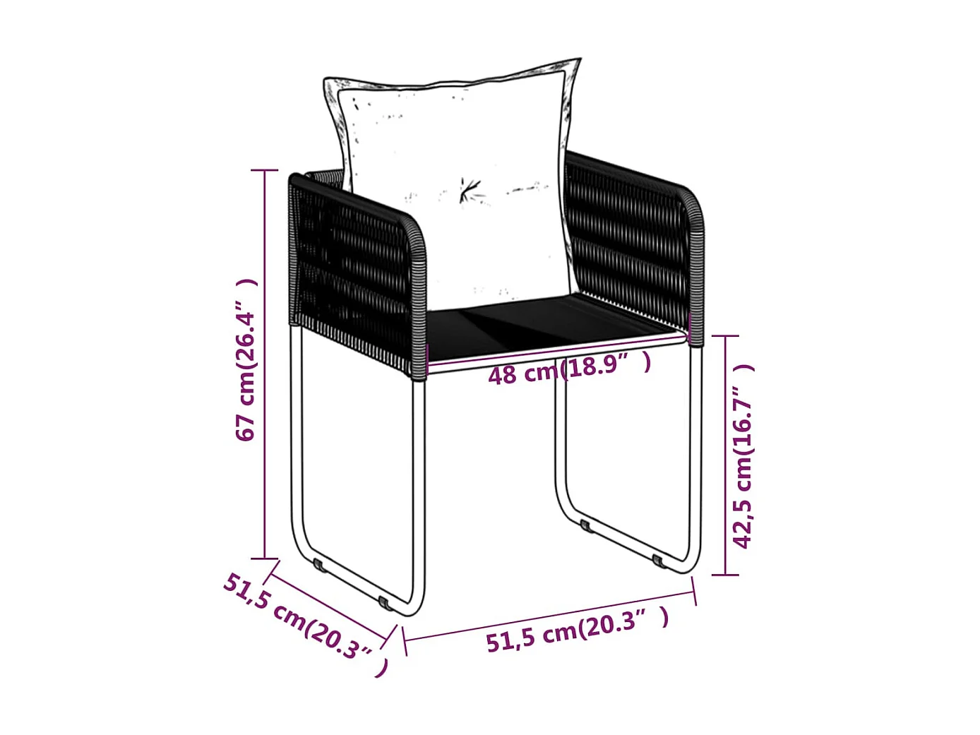 Azzedine  Ensemble à manger de jardin 5 pcs Noir